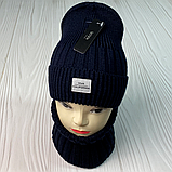 М 91003 Комплект для хлопчика-підлітка шапка подовжена "VIVA CALIFORNIA"  і снуд, 2-15 років, різні кольори, фото 4