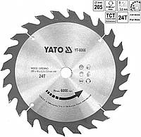 Диск Для Циркулярки по Дереву Ø 205 х 18 х 3.2 мм, 24 зуби YATO (YT-6066)