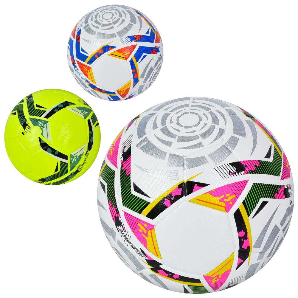 М'яч футбольний (3 види, розмір 5, ПУ ламінований) MS 3601