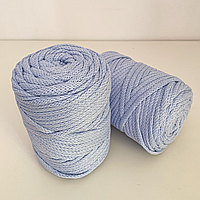 Шнур плетеный голубой 5 мм для макраме, вязания, плетения