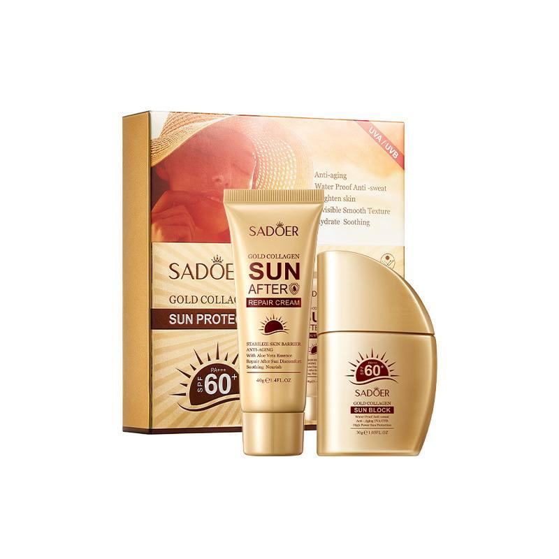 Сонцезахисний набір SPF60+ Sadoer. Крем для засмаги (30 г)+крем після засмаги (40 г)