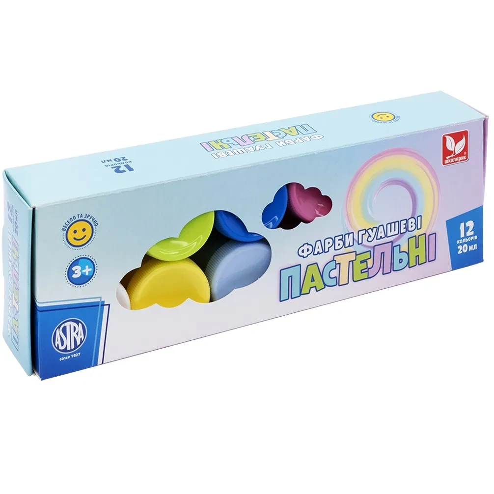 Фарби гуашеві Школярик Пастельні, фото 1