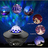 Світлодіодний музичний галактичний нічник - проектор зоряного неба з дистанційним керуванням (чорний), фото 9