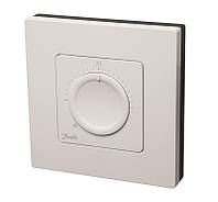 Danfoss Терморегулятор Icon Dial, дисковый, механический, 230V, 86x86мм, On-wall, белый