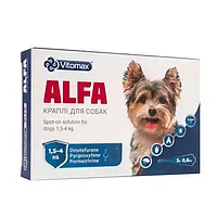Vitomax Alfa Краплі на холку від паразитів для собак вагою від 1,5 до 4 кг