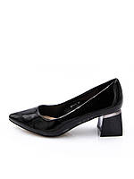 Женские туфли из лакированной экокожи на низком каблуке Aodema черные 39 38 37 36