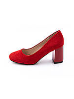 Женские туфли из экозамши на среднем каблуке Aodema красные 38 36