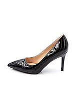 Женские туфли из лакированной экокожи на шпильке Horoso черные 37 36 35