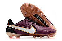 Бутсы Nike Tiempo Legend 9 FG / бутсы найк темпо легенд 9 / копы найк бордовые