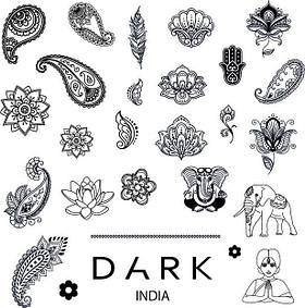 Пластина для стемпінгу Dark India металева