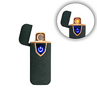 Электрозажигалка Lighter 711 Черная USB сенсорная зажигалка ЮСБ, спиральная подарочная зажигалка (NT)