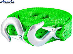 Буксировочный трос для автмобиля 5,5т 5,0м гаки зелений сумка Winso 135550