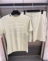 Чоловічий літній спортивний костюм Dolce&Gabbana D11311 світло-сірий