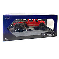 Машинка металева дитяча Ford Raptor з мотоциклом позашляховик, червоний, Автоексперт, 1:24, світло, інерція, відкриваються двері,, фото 8
