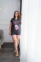Пижама женская, Комплект для дома и сна шорты и футболка больших размеров БАТАЛ 5XL