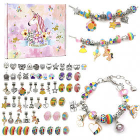 Дитячий набір для створення браслетів шарм і підвісок прикрас для дівчаток Різнокольоровий (60102)