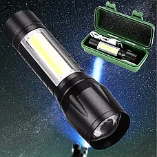 Ліхтар яскравий акумуляторний USB кишеньковий у кейсі Q5 зум, фото 6