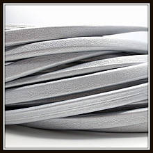 Шнур шкіряний 10*5 мм, колір срібний (20 см)