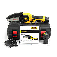 Аккумуляторная мини пила DeWalt цепная DCM150N 12V, 3Аh, АКБ веткорез Деволт, мини-пила