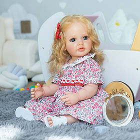 Силіконова Лялька для дітей Реборн (Вінілова лялька Reborn) Висота 55 см. Дівчинка Лілі