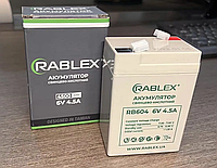 Акумуляторная батарея Аккумулятор для электронных весов 6V/ 4.5AH/ 20HR 70х47х100 Rablex