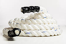 Канат тренувальний для кросфіту 9 м Battle Rope White Для занять спортом, фото 2