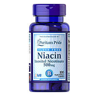 Витамины и минералы Puritan's Pride Niacin 500 mg Flush Free, 100 капсул