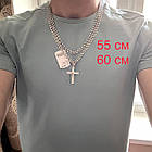 Комплект із чорненого срібла 925 проби ланцюжок та православний хрестик, фото 7