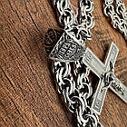 Комплект із чорненого срібла 925 проби ланцюжок та православний хрестик, фото 6