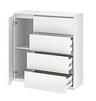 Комод 100 з тумбою і 4 ящиками Брайт телескопи Білий 100х37,6х95 см Майстер Форм