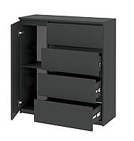 Комод 100 з тумбою та 4 ящиками Брайт телескопи Антрацит 100х37,6х95 см Майстер Форм