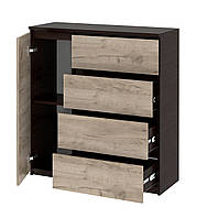 Комод 100 з тумбою та 4 ящиками Брайтон телескопи Венге + крафт сірий 100х37,6х95 см Майстер Форм