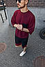 Чоловічий модний стильний комплект-двійка на хлопця спортивний костюм 2в1 чоловіча футболка шорти оверсайз бордо, фото 8
