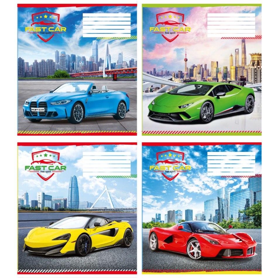 Зошит 18 аркушів клітинка Поліграфіст "Машини у місті" 775, фото 1