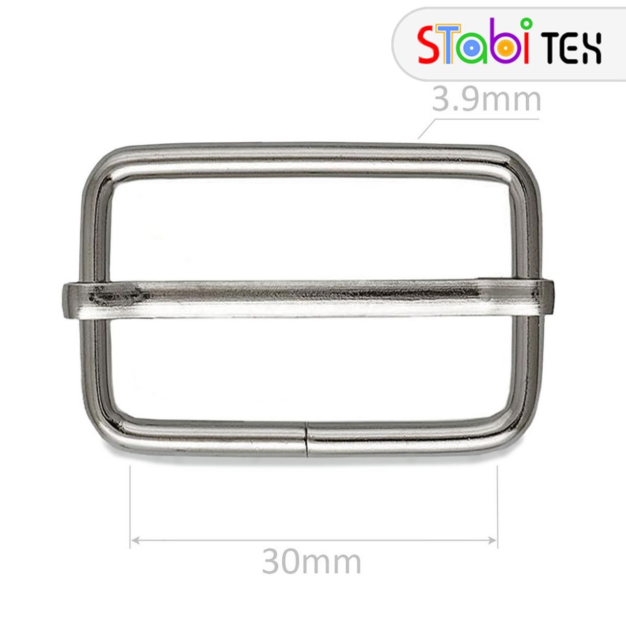 Пряжка пересувка 30мм х 20мм х 3,90мм Нікель