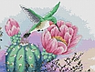 Набір для вишивання за нанесеною на канву схемою "Flowers and hummingbird". AIDA 14CT printed 44*32 см, фото 5