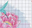 Набір для вишивання за нанесеною на канву схемою "Flowers and hummingbird". AIDA 14CT printed 44*32 см, фото 7