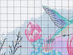 Набір для вишивання за нанесеною на канву схемою "Flowers and hummingbird". AIDA 14CT printed 44*32 см, фото 8