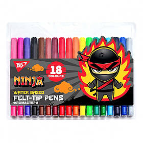 Фломастери YES 18 кольорів "Ninja" (650532)