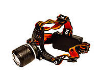 Яркий налобный аккумуляторный фонарь Police BL 2199 T6 мощный фонарик на голову Zoom 2х18650 Зум
