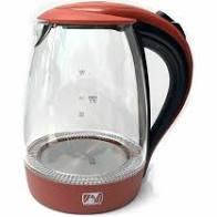 Електричний дисковий скляний чайник Promotec PM-810 електричний чайник, червоний, бордовий