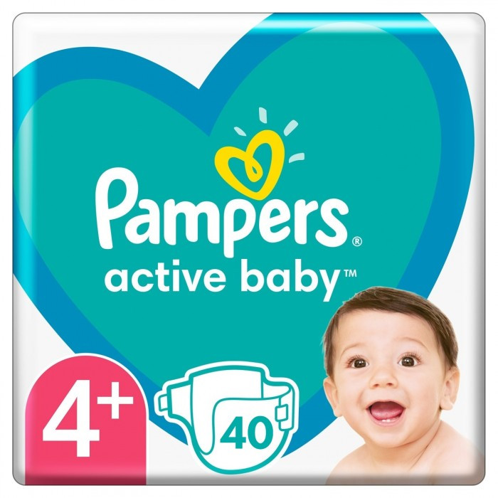 Підгузки Pampers Active Baby розмір 4+ Maxi (10 - 15 кг), 40 шт