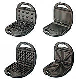 Мультимейкер 4в1 Crownberg CB-1076 електрична вафельниця горішниця сендвічниця бутербродниця бельгійська вафля, фото 3