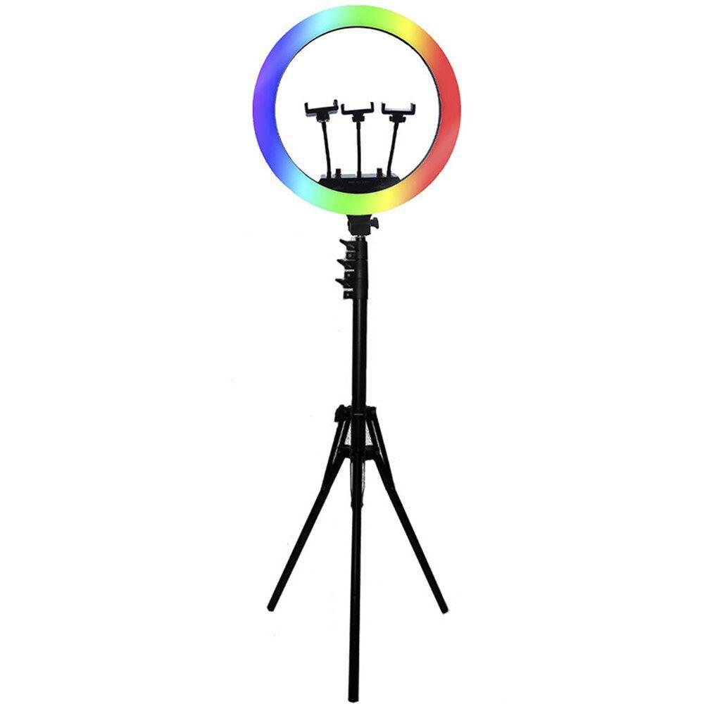Лед-лампа кільцева для студійного освітлення Ring RGB MJ18 18см з пультом та штативом для фото та відео