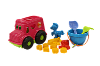 Детская пластиковая игрушечная машинка для ребенка Автобус "Бусик"No3 розовый с набором для песочницы