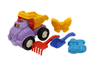 Детская пластиковая игрушечная машинка Смайл самосвал №2 для ребенка с набором для песочницы