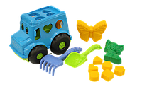 Детская пластиковая игрушечная машинка для ребенка Автобус "Бусик"No2 с набором для песочницы Голубой