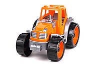 Детский пластиковый Трактор ТехноК для мальчика игрушечный трактор с большими колесами оранжевый