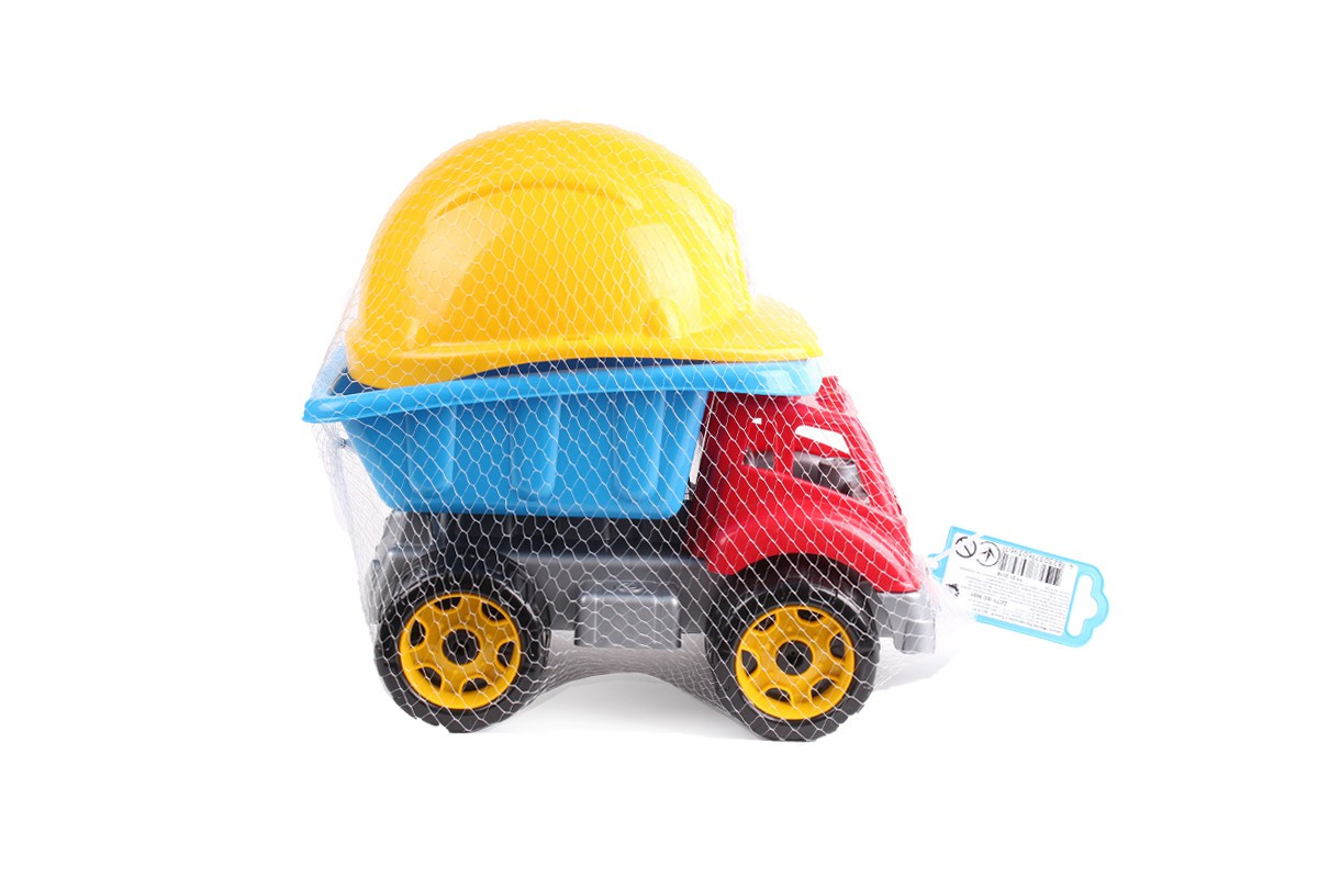 Детский пластиковый игровой набор Малыш - строитель ТехноК с каской игрушечный камаз для ребенка - фото 2 - id-p1872315772