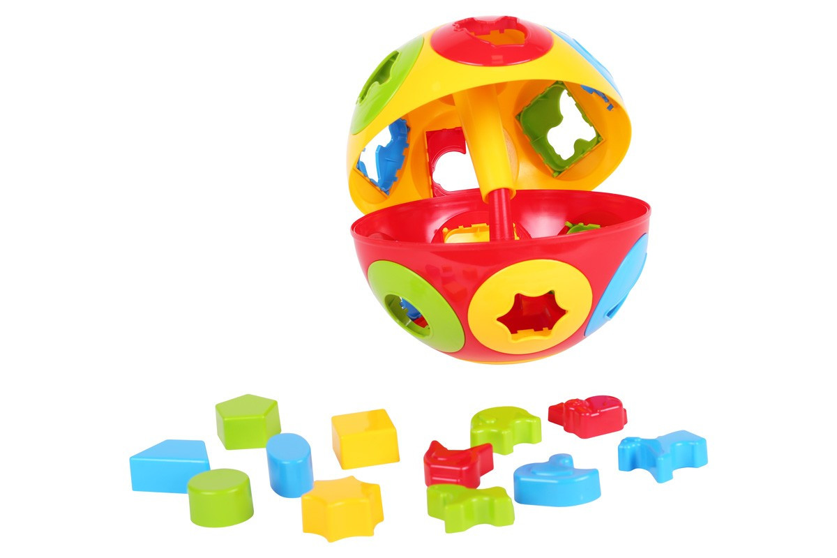 Детская универсальная пластиковая развивающая игрушка сортер Умный Малыш Колобок ТехноК шар логика для ребенка - фото 2 - id-p1872315863
